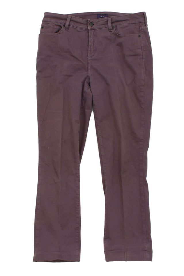 NYJD Women's Trousers UK 10 Purple Cotton with Elastane