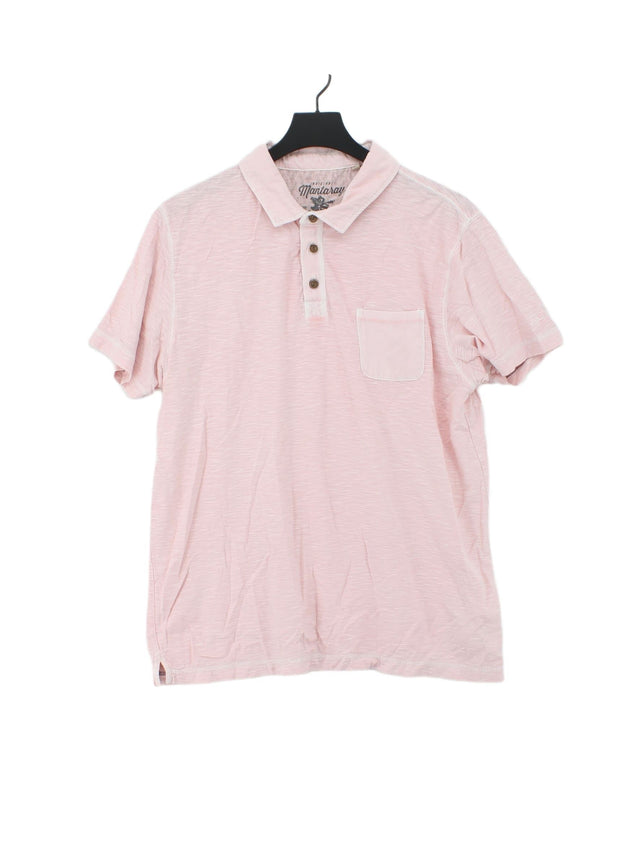 Mantaray Men's Shirt L Pink 100% Cotton