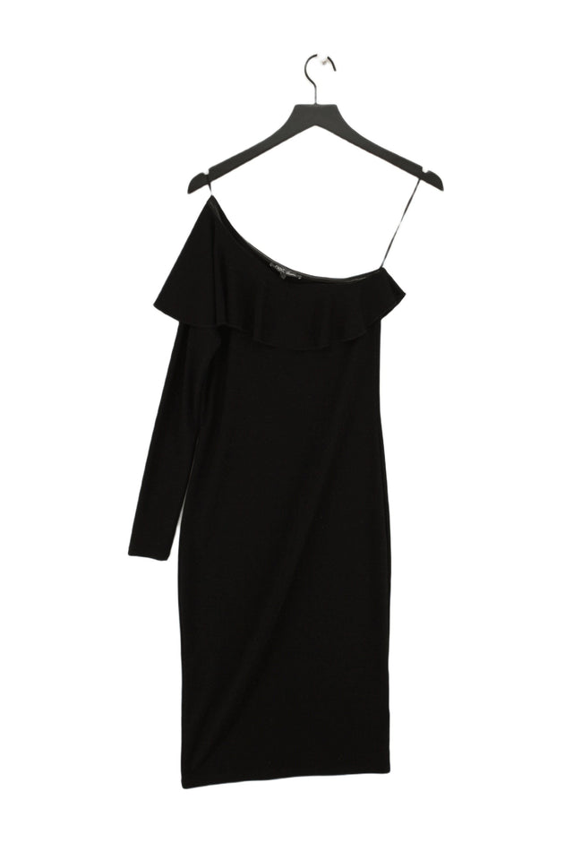 Next Women's Midi Dress UK 12 Black Polyester with Elastane, Nylon