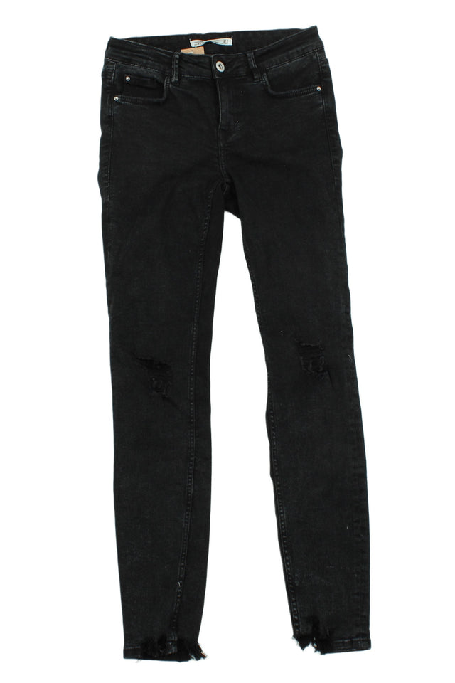 Zara Basic Women's Jeans UK 8 Black 100% Cotton