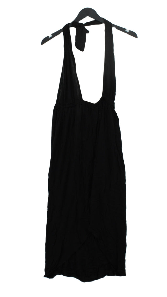 Topshop Women's Midi Dress S Black 100% Viscose