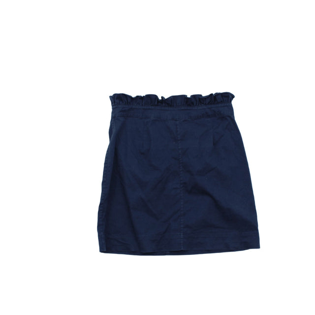 Pied A Terre Women's Midi Skirt UK 10 Blue Cotton with Elastane