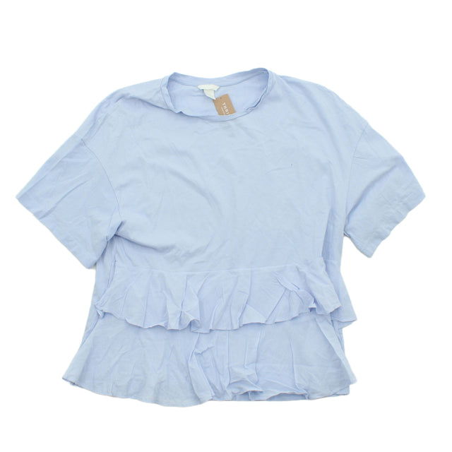 H&M Women's Top L Blue 100% Cotton