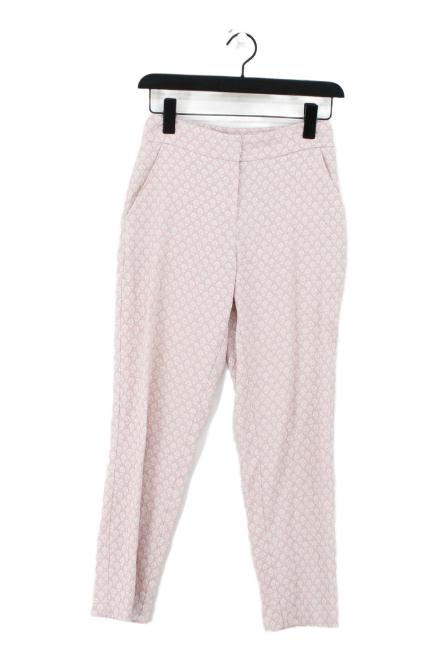 Miss Selfridge Women's Trousers UK 4 Pink Cotton with Polyester, Elastane