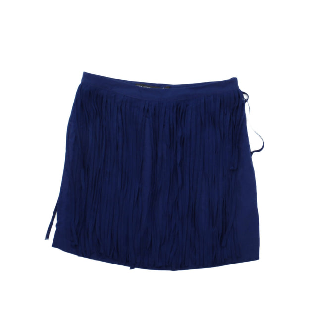 Zara Basic Women's Mini Skirt XS Blue 100% Polyester