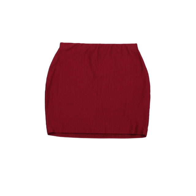 Boohoo Women's Mini Skirt UK 10 Red Polyester with Other