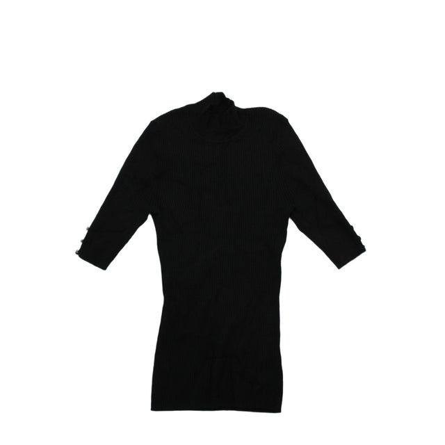 Review Women's Top UK 8 Black Viscose with Nylon