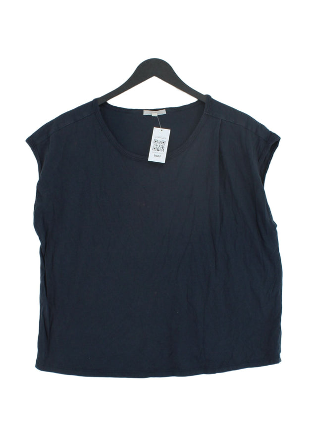 Skin Women's Top S Blue Polyester with Cotton