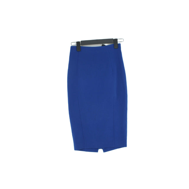 H&M Women's Midi Skirt UK 8 Blue Polyester with Elastane