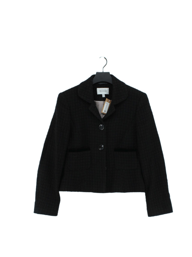 Next Women's Blazer UK 12 Black Wool with Viscose