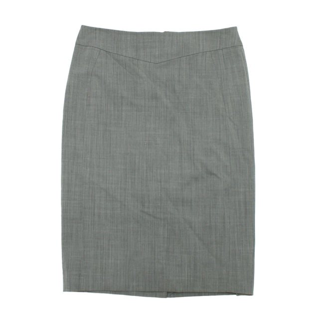 Reiss Womens Midi Skirt 10 Gray Blend - Wool, Polyester, Elastane