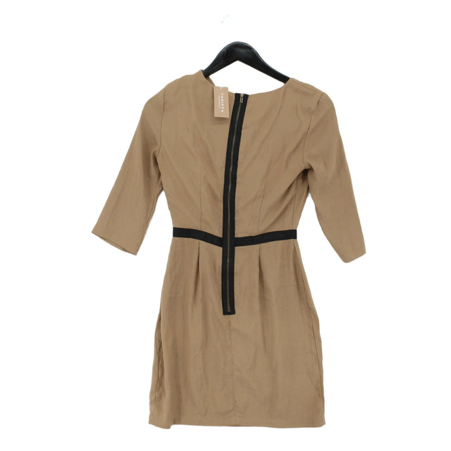 Topshop Women's Midi Dress UK 6 Brown 100% Polyester