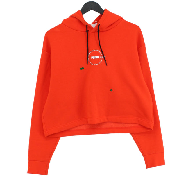 Puma Women's Hoodie S Orange Cotton with Polyester