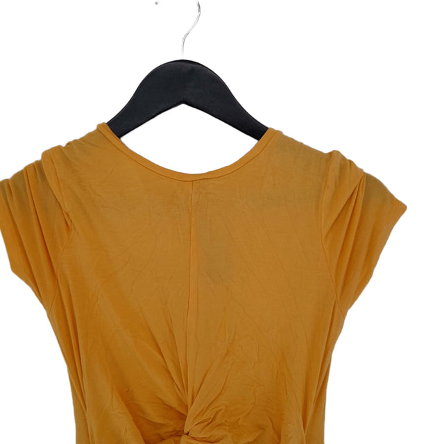 Asos Women's Midi Dress UK 8 Yellow 100% Cotton