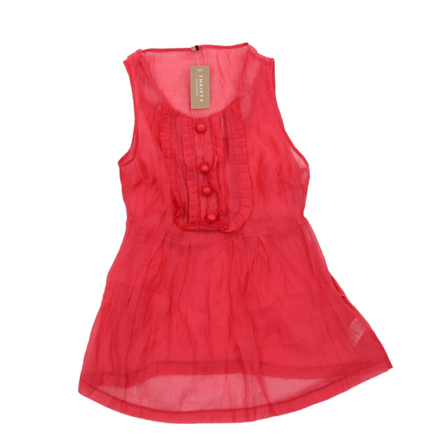 Topshop Women's Top UK 8 Red Polyester with Other