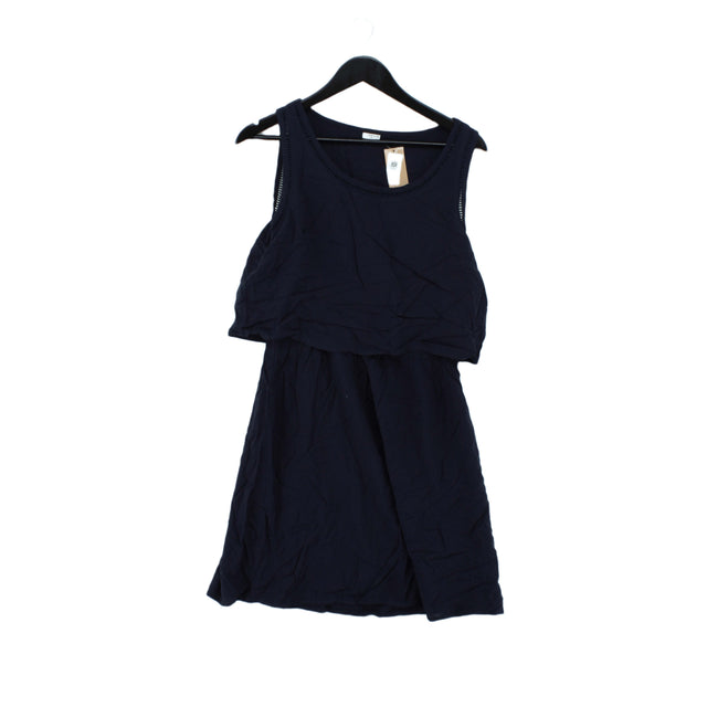 Jacqueline De Yong Women's Midi Dress UK 10 Blue 100% Cotton