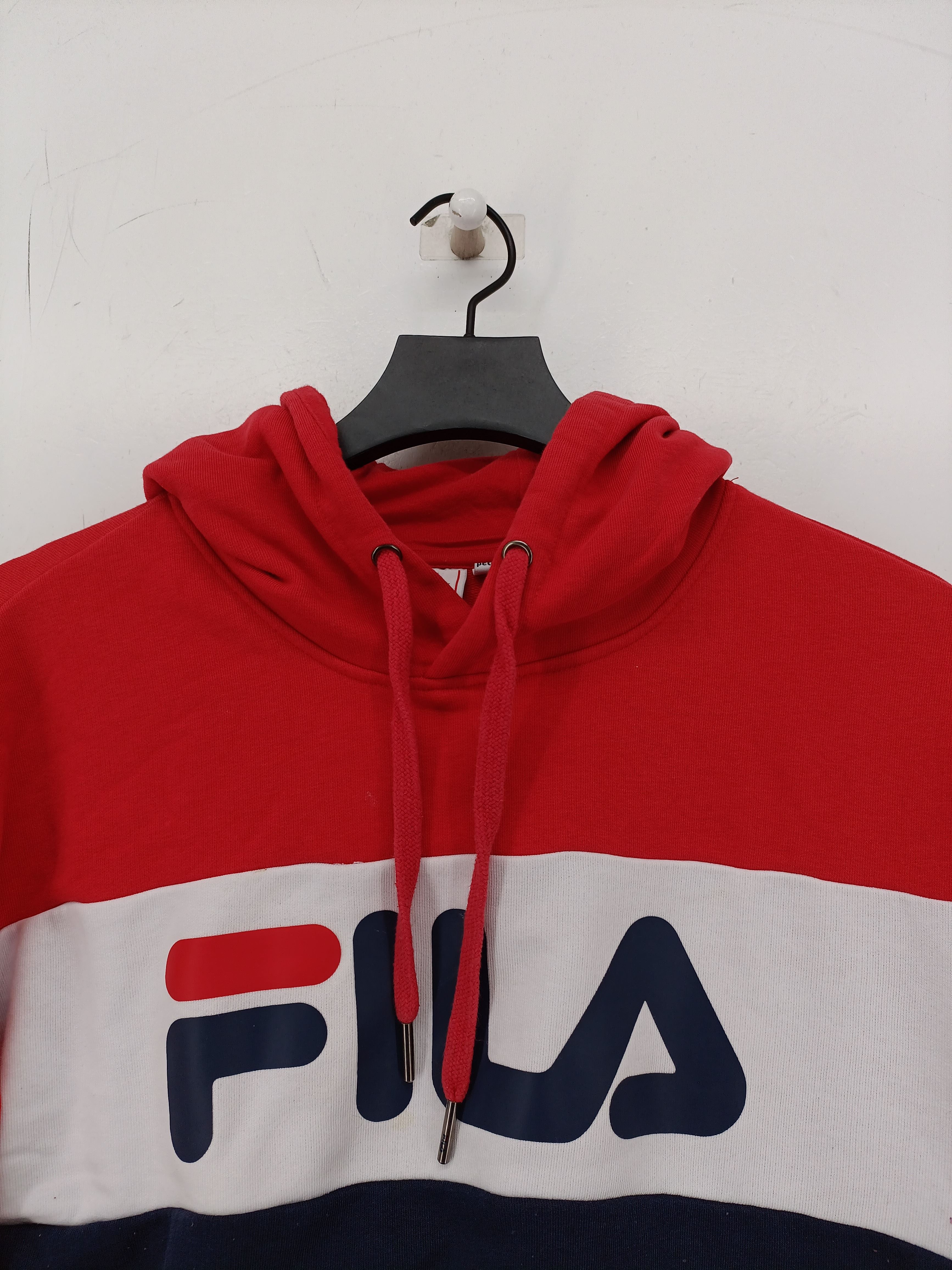 Fila Women's Aitana Crop Velour Hoodie Peacoat/White/Chinese Red