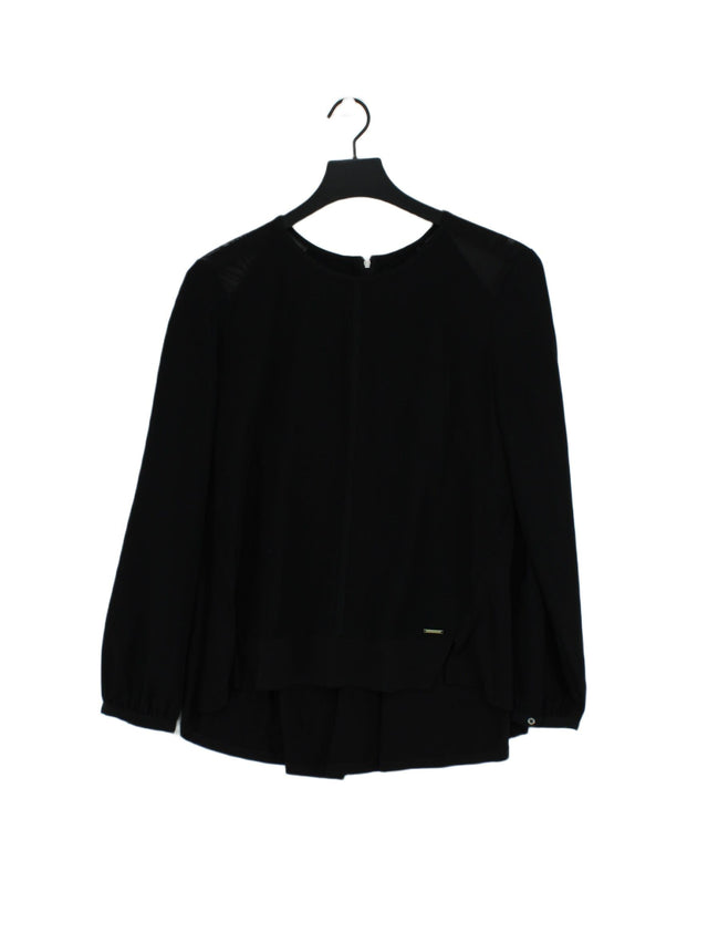 Calvin Klein Women's Blouse S Black Cotton with Elastane, Polyester