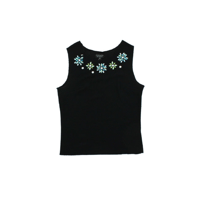 Topshop Women's Top UK 6 Black 100% Other