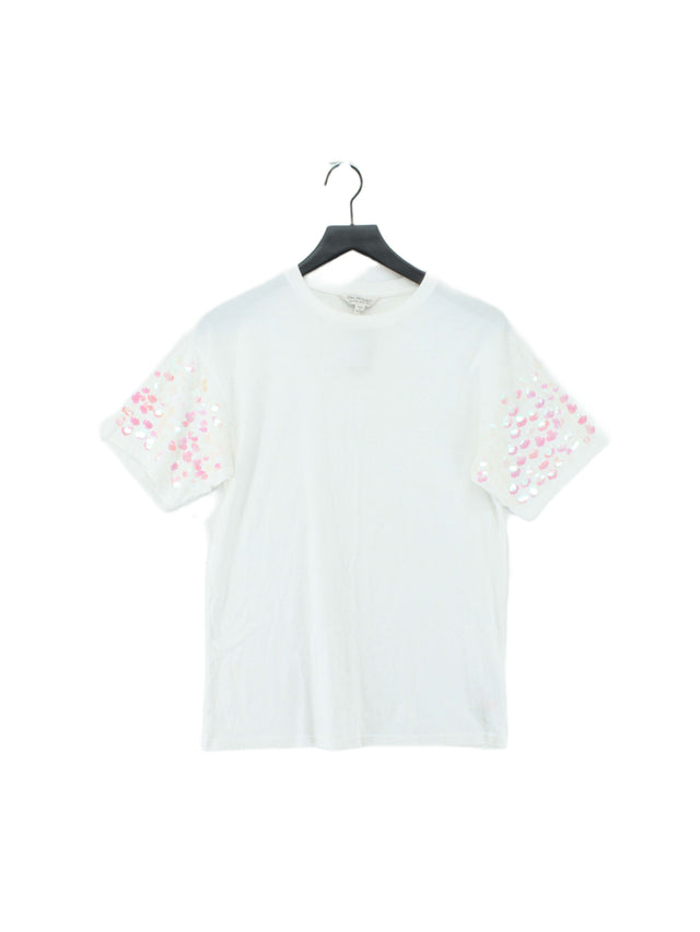 Miss Selfridge Women's T-Shirt S White 100% Cotton