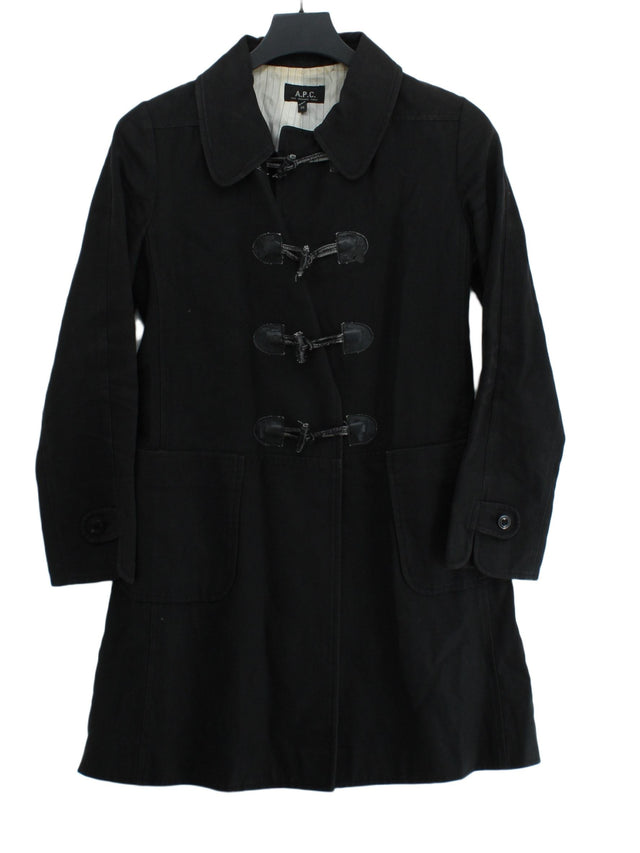 A.P.C. Women's Jacket UK 8 Black Cotton with Linen, Other, Viscose