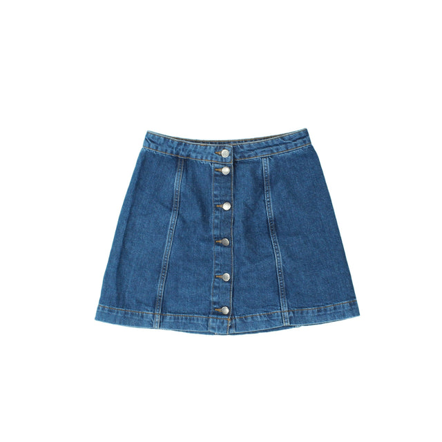 Topshop Women's Mini Skirt W 28 in Blue 100% Cotton