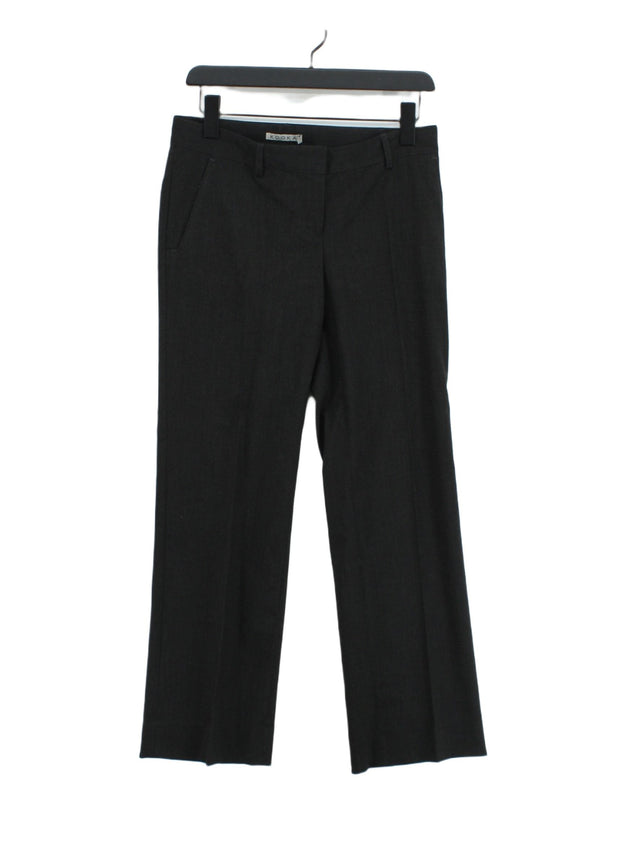 Kookai Men's Suit Trousers W 36 in Black Polyester with Elastane, Viscose