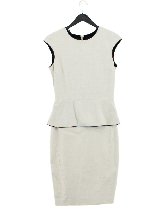 Zara Basic Women's Midi Dress S Cream 100% Polyester