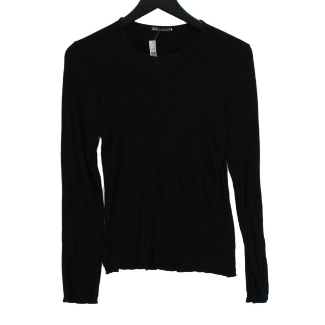 Zara Women's Top L Black 100% Cotton
