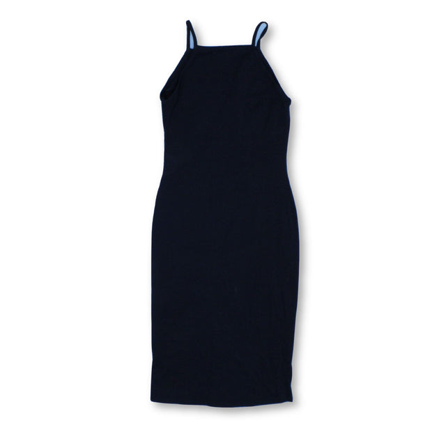 Miss Selfridge Women's Midi Dress UK 8 Black 100% Cotton