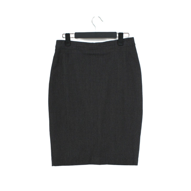 Marks & Spencer Women's Midi Skirt UK 10 Grey Polyester with Viscose, Elastane