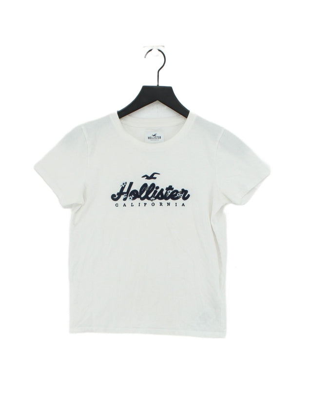 Hollister Women's T-Shirt XS Cream 100% Cotton