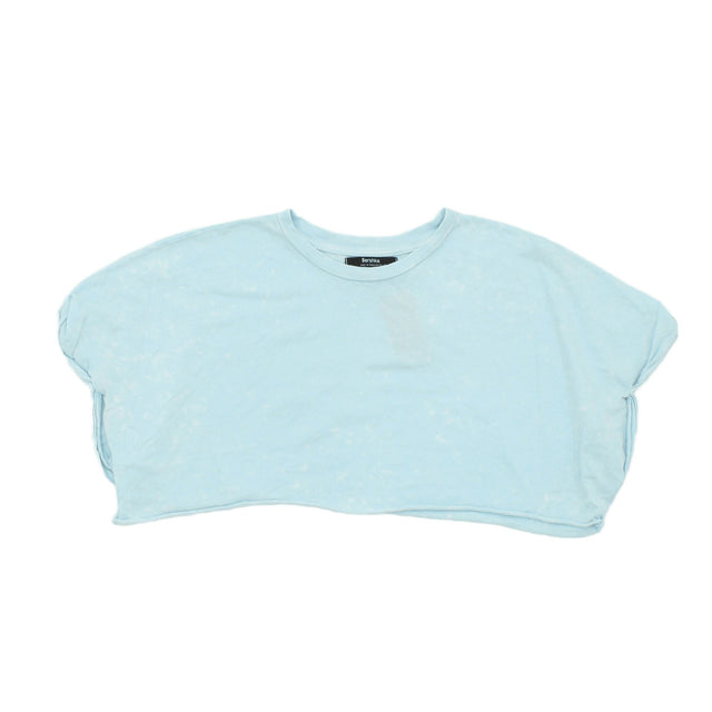 Bershka Women's Top S Blue Cotton with Other