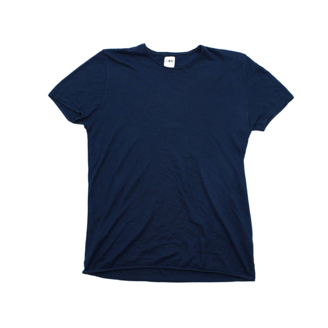Zara Women's Top L Blue Cotton with Polyester