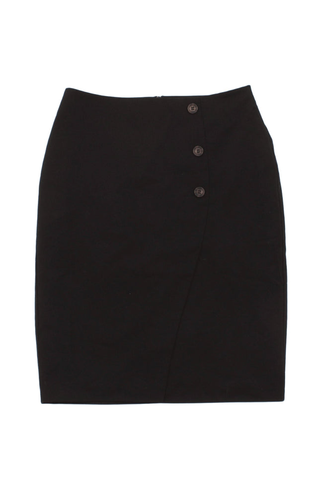 Tailored Womens Midi Skirt 12 Black Blend - Polyester, Viscose, Elastane