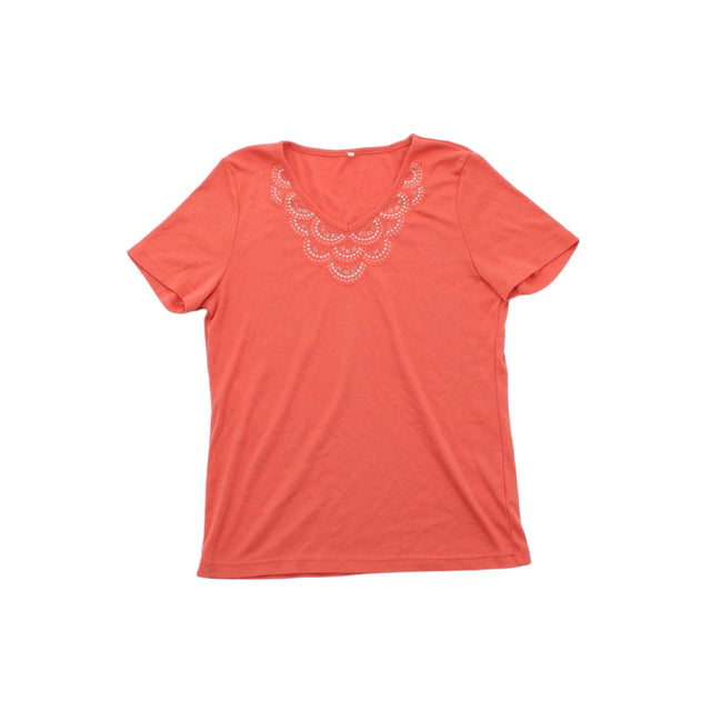 Bonmarche Women's Top M Orange Cotton with Polyester