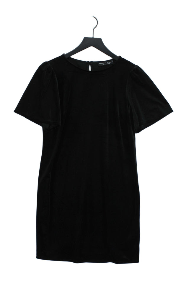 Dorothy Perkins Women's Midi Dress UK 10 Black Cotton with Other