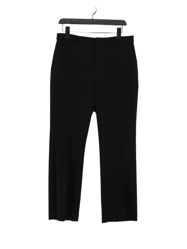 Uniqlo Women's Suit Trousers L Black Polyester with Elastane, Viscose