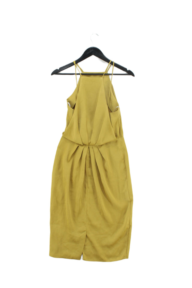 Asos Women's Midi Dress UK 10 Yellow 100% Polyester