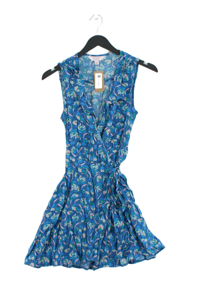 Miss Selfridge Women's Mini Dress UK 4 Blue 100% Viscose