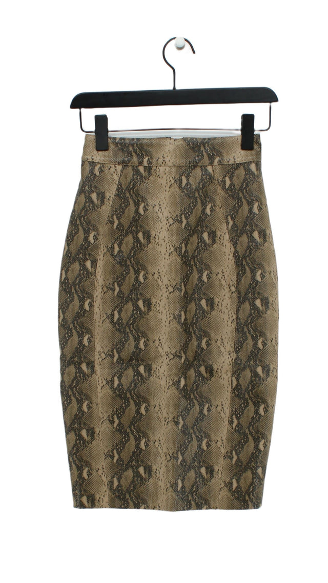 Mistress Rocks Women's Midi Skirt XS Brown Polyester with Elastane