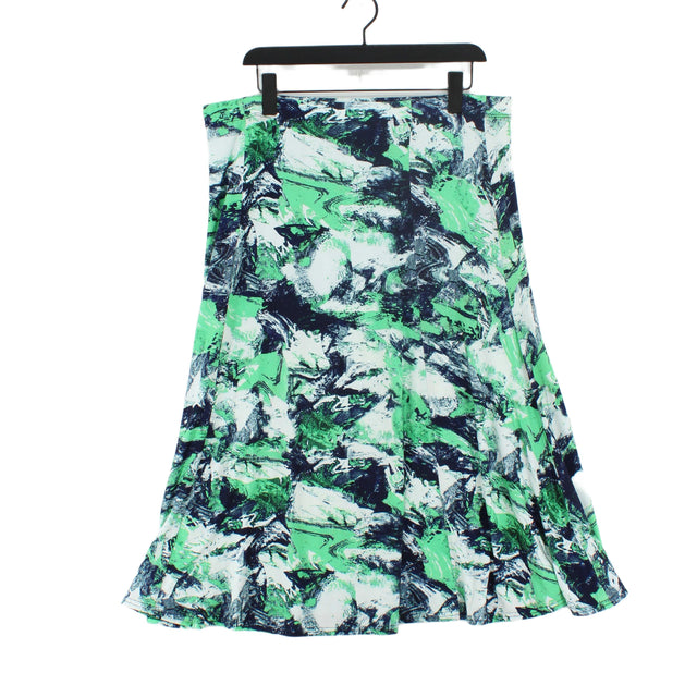 Marble Womens Maxi Skirt 16 Green Blend - Cotton, Polyester, Elastane