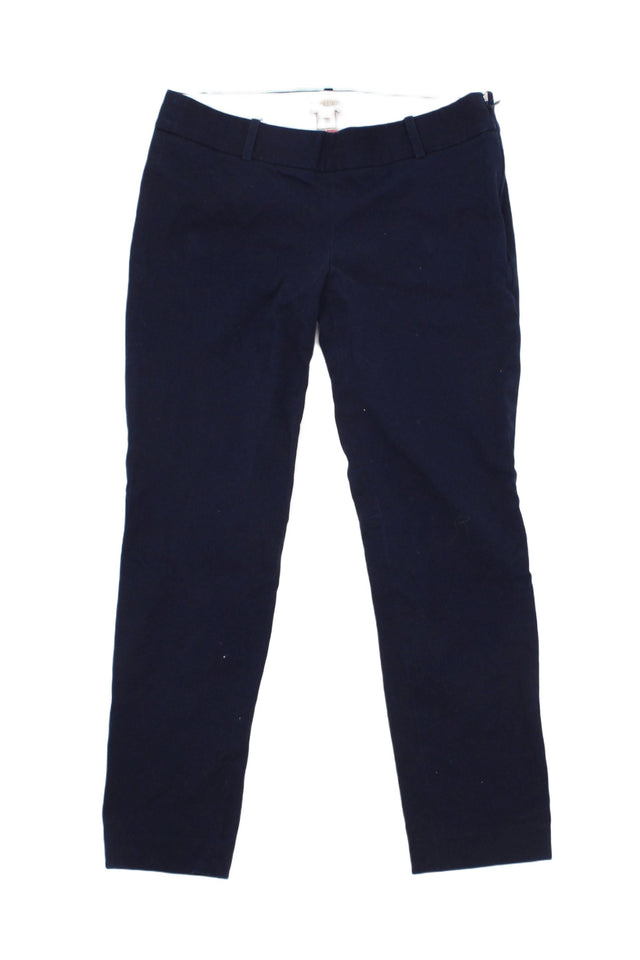 J. Crew Women's Trousers UK 2 Blue Cotton with Spandex