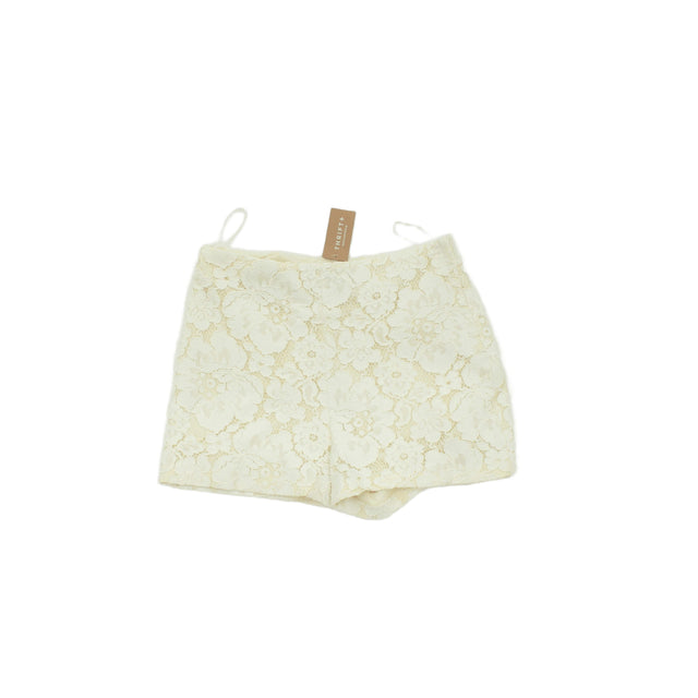 Topshop Women's Shorts UK 10 Cream Polyester with Cotton