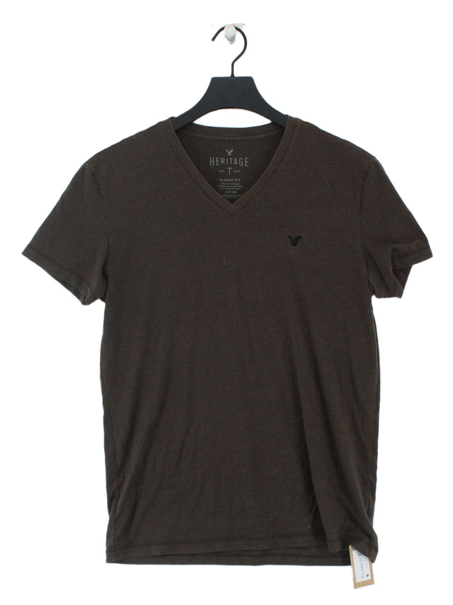 Heritage Men's T-Shirt S Brown Cotton with Polyester