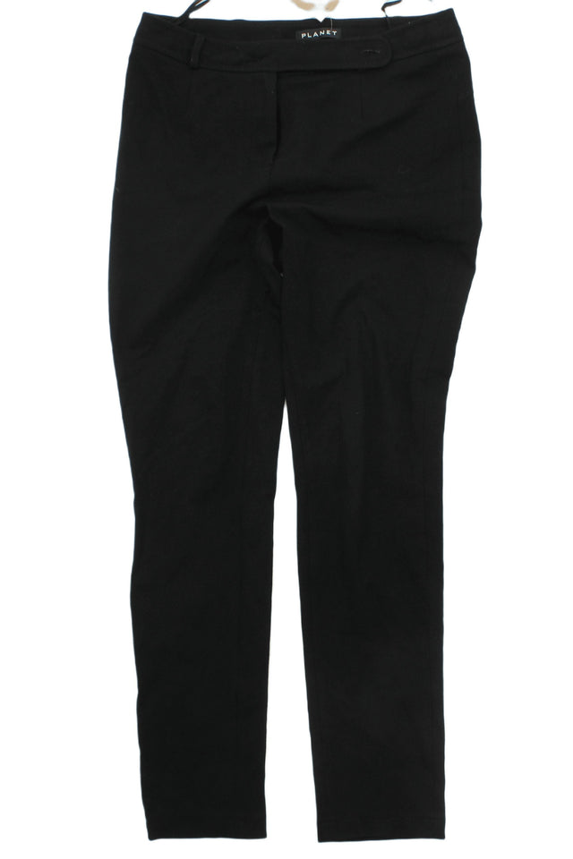 Planet Women's Trousers UK 10 Black Viscose with Polyester, Elastane