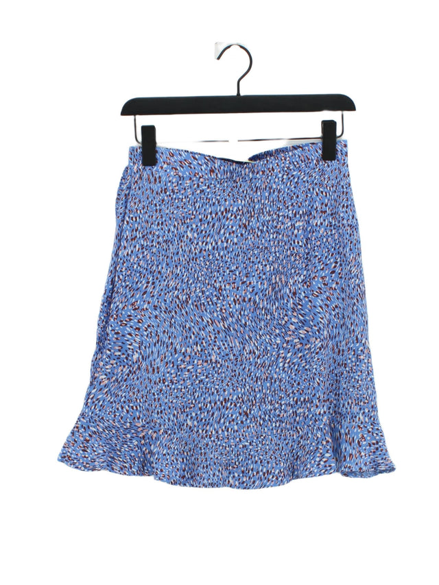 Next Women's Mini Skirt UK 8 Blue Cotton with Viscose