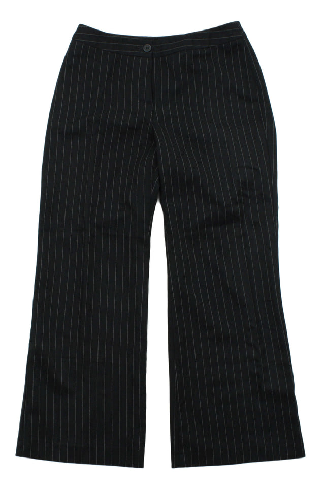 Marks & Spencer Women's Trousers UK 10 Black Polyester with Viscose