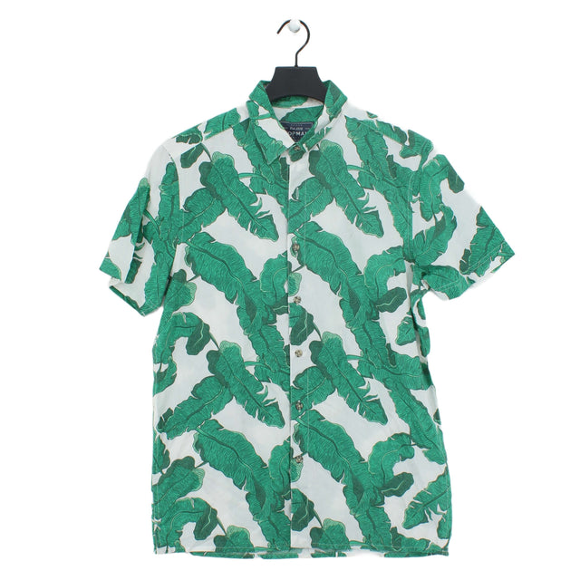 Topman Men's T-Shirt S Green Polyester with Viscose