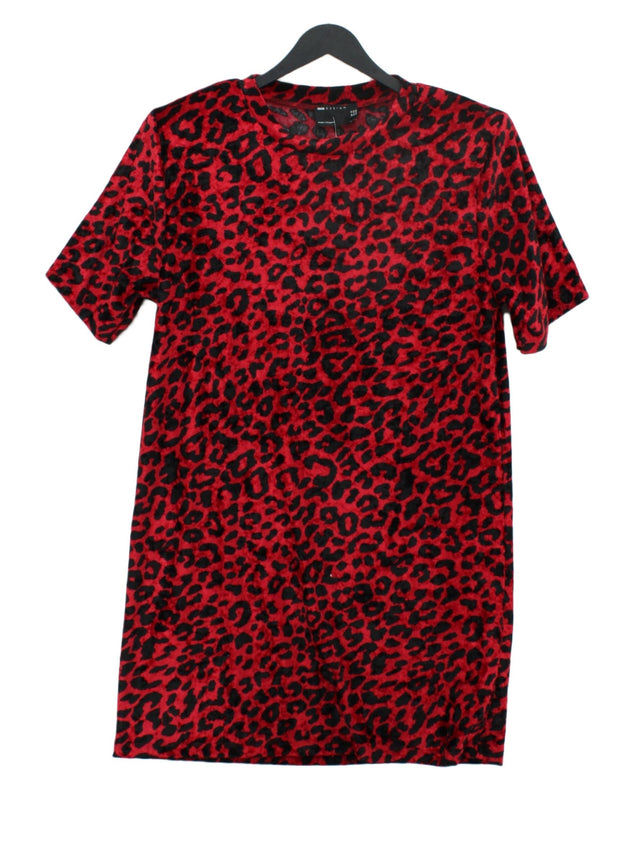 Asos Women's Mini Dress UK 12 Red Polyester with Elastane